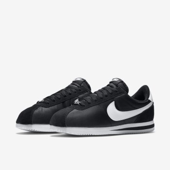 Nike Cortez Basic Nylon - Férfi Utcai Cipő - Fekete/Metal Titán/Fehér